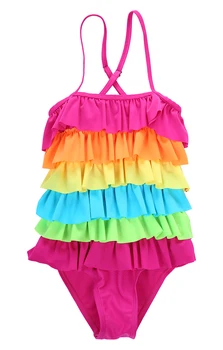 Duhové Batole Děti Dívky Rainbow Vrstvené Bikiny Plavky Plavky Plavky Swimdress