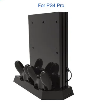 Duální Nabíječka Vertikální Regulátor dokovací Stanice Nabíjecí Držák Stojan+Chlazení Chladič Ventilátor+2 USB Power HUB pro Playstation4 PS4/Pro