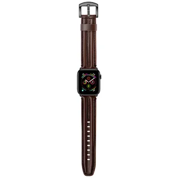 Dva-kýl Design Popruh pro Apple Watch Band Série 6 5 4 3 2 SE Muži/Ženy Real Kožený Náramek pro iWatch 44 mm 40 mm 38/42mm Pásek