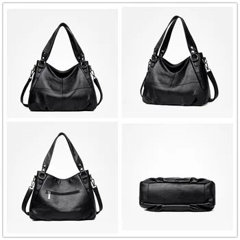 Dámská taška new 2020 trend černá taška dámské vysoce kvalitní pravé kůže crossbody velké tašky pro ženy, tašky ženské office