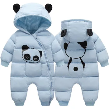 Dítě, chlapec, dívka, Oblečení New born Zimní panda dětské Kombinézy s Kapucí Silné Bavlněné Oblečení Kombinéza Děti Kostým batole romper