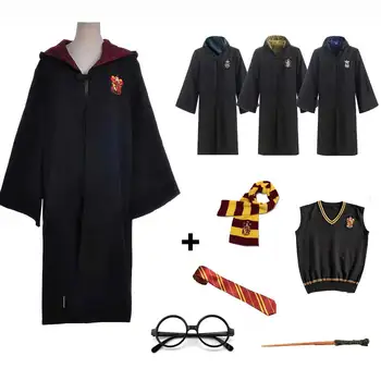 Děti Dospělé Halloween Kostým, Roucho, Plášť, Hůlku, Brýle Party Cosplay Kouzelný Školní Uniformy Kostým Čarodějnice