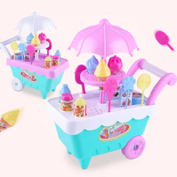 Děti, Hraní Rolí Hračky Mini Candy Košík Odnímatelné Ice Cream Shop Cart Toy M09