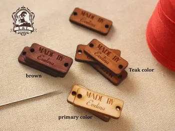 Dřevěné štítky, vlastní text, pletené štítky, osobní jmenovky, vlastní gravírování štítků, Osobní Značky (WD1413)