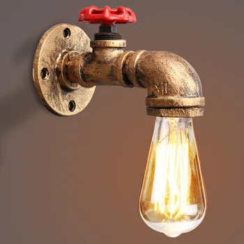 E27 Vintage Průmyslové Retro Rustikální Nástěnné Světlo, Držák Lampy Nástěnné Svítidla Svítidla Montáž Vodovodního Potrubí Styl Vnitřní Dekor