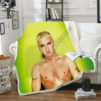 Eminem animace vzory Fleece Deka 3D full tištěné Nositelné Deku Dospělí/děti Fleece Deka drop shippng stylu -2
