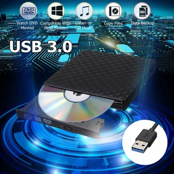Externí USB 3.0 DVD RW CD-Writer Slim Uhlíku Obilí Disk Hořák bílá černá Čtečka Přehrávač Pro PC Laptop Optická jednotka