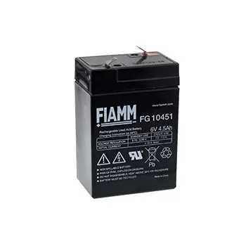 FIAMM FG10451 Baterie 6V 4,5 Ah dobíjecí olověné AGM pro Peg Perego, hračka, auto, SAI, UPS, bezpečnostní systémy a alarmy