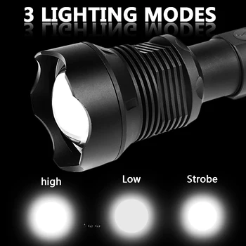 FX-DZ901282 nejvíce Vysoce Výkonný Taktická LED 8000LM Svítilna pochodeň CREE XLamp XHP70.2 světlo 26650 18650 Baterie Lantern