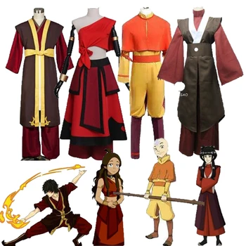 Film Avatar The Last Airbender Avatar Aang cosplay kostým, Uniformy Katara Halloween kostým pro dospělé může na zakázku