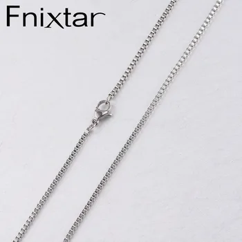 Fnixtar Nerez, Box Řetěz Náhrdelník DIY Náhrdelník Tloušťka 1,5 mm, Délka 55 CM 20 Ks/lot