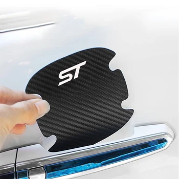 Ford Focus st 4ks dveře auta mísy uhlíkových vláken vzor samolepky 2013 2018 2019 2019 2020 dveře dveře mísy ochranný film