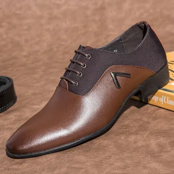 Formální boty pánské šaty, boty kožené svatební šaty, muži oxford boty pro muže, kancelářské scarpe uomo eleganti laarzen dames 569