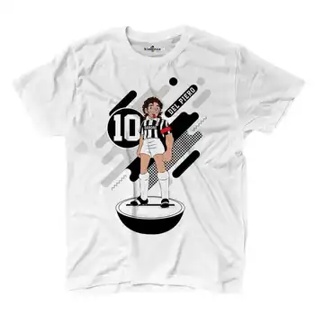 Fotbal T-shirt Tričko Manga Del Piero Bílá Legenda Spoof Subbuteo Holly a Benji S