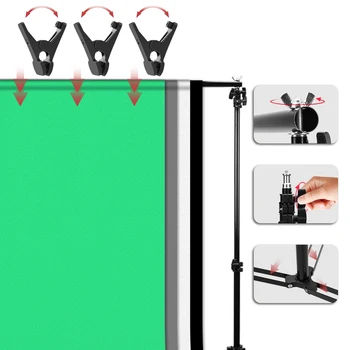 Foto Studio-Softbox Lighting Kit 4v1 Zásuvky 8ks Lampa 45W Profesionální Světelný Systém chroma key Pozadí Zelené plátno
