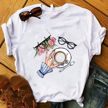 Fotoaparát Graphic Dámské Košile Vintage Květinový Top Tričko Ženy, Roztomilé, Tištěné Topy Tričko Ženy Letní Dámské Oblečení T-shirt