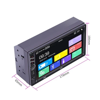 HD Auto Rádio Bluetooth Zrcadlo Rádio 2 Din Video Přehrávač, USB, TF ISO Stereo Zadní Kamera 8.1 Auto Monitor 7