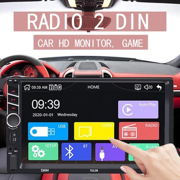 HD Auto Rádio Bluetooth Zrcadlo Rádio 2 Din Video Přehrávač, USB, TF ISO Stereo Zadní Kamera 8.1 Auto Monitor 7