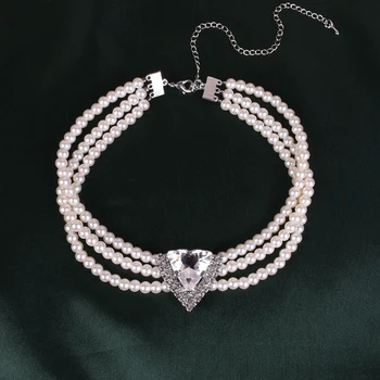 HOWAWAY Kolo, Imitace Pearl náhrdelník Náhrdelník Multi Prameny Náhrdelník 20s Buben Náhrdelník Příslušenství pro Gatsbyho Tématické Párty