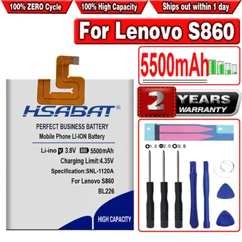 HSABAT Nové 5500mAh BL226 Mobilní Telefon Použití Baterie pro Lenovo S860 Baterie