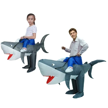 Halloween Cosplay Kostým pro Dospělého Muže, Ženu, Mořské Ryby Žralok Modrý Nafukovací Kostýmy Šedá Sharks Párty Roli Hrát Disfraces
