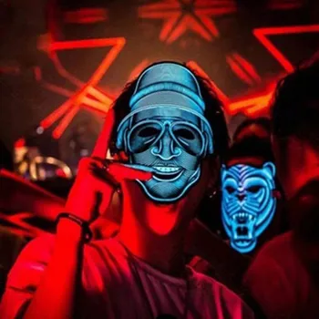 Halloween Maska LED Světlo Up Party Masky Festival Cosplay Kostým Zásoby Cukru Lebky Řasenka Zvířecí Maska Vtip Karneval Horor
