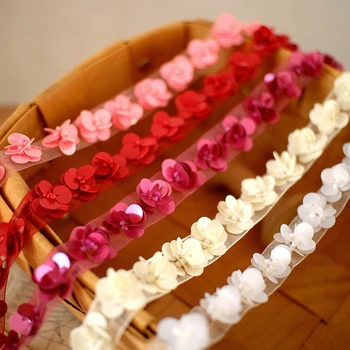 High-grade Flitry květinové krajky trim příslušenství DIY ručně šité dekorativní krajkou, materiál krajka příslušenství