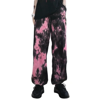 Hip Hop Kalhoty Pro Dámské 2020 Nové Příležitostné Dlouhé Kalhoty Tie Dye Print Cool Punk Harajuku Kapsy Volné Kalhoty Dámské Kalhoty