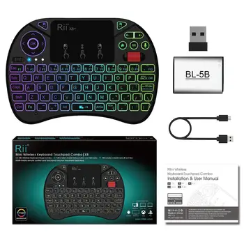 Hlasové Dálkové Ovládání Rii X8 Plus 2.4 G Vzduch myš Bezdrátová Klávesnice ruská Klávesnice s Podsvícením Touchpad pro Mini PC/TV box