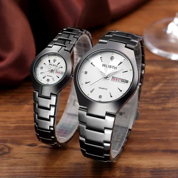 Hodinky milovníci hodinky vodotěsné ocelové pásmo světelný kalendář muži a ženy, quartz hodinky, pár WLISTH značky doprava zdarma
