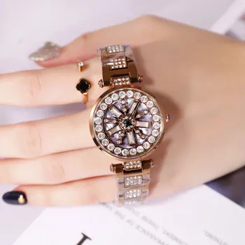 Hot Prodej Módní Diamantové Hodinky Ženy Quartz Ženy Hodinky Top Značky Luxusní 2018 Reloj Mujer Růžové Zlato Hodinky Pro Ženy
