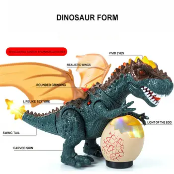 Hot T-Rex Dinosaurus Elektrické Děti Děti Hračky Chodící Zvířátka Obrázek Hračky S Světlo, Zvuk Halloween Dárky Dino Kreslený