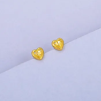INALIS Zlaté Náušnice Pro Ženy, Dvojité Srdce Měděné Slitiny Dívka Náušnice Jednoduchý Design, Valentine Den Dárek Módní Šperky