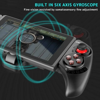 IPEGA PG-SW029 Teleskopický Bluetooth Gamepad Joystick pro Přepínání PS3, Android, PC 6-Osy, Vibrační Bezdrátový Herní Ovladač