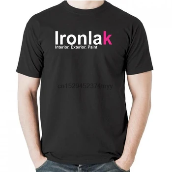 Ironlak Logo Černé Tričko Pánské Kolem Krku Bavlněné tričko Ležérní Tričko Letní Módní Topy Oblečení