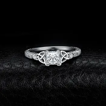 JPalace Keltský Uzel Princezna CZ Zásnubní Prsten 925 Mincovní Stříbro Prsteny pro Ženy Výročí Snubní Prsteny Stříbro 925 Šperky
