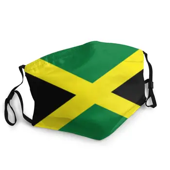 Jamajské Vlajky Non Jednorázové Tištěné Úst obličejová Maska Anti Mlha Zima Důkaz Polyester ochranný Kryt Respirátor pro Dospělé