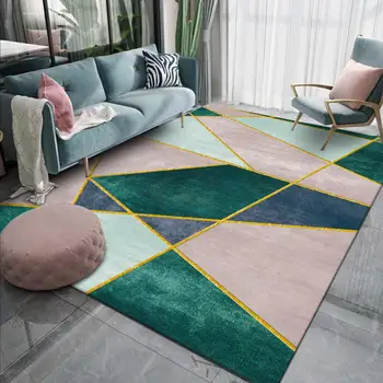 Jednoduchá ins růžová zelená kontrastní barva zlata šití kuchyň, obývací pokoj, ložnice, šatna, pohovka, koberec lůžka koberec mat