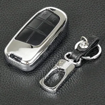 Jingyuqin 2 Tlačítko Slitiny Zinku Kožené Auto Klíč Kryt Pro Jeep Renegade Grand Cherokee, Chrysler 300C, Dodge, Fiat Freemont