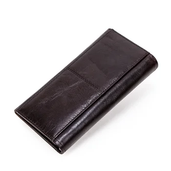 KONTAKT Pravé Kůže muži dlouhé Peněženky na zip mince kabelku velkou kapacitu samec spojka peněženka pro iPhone pas Cartera