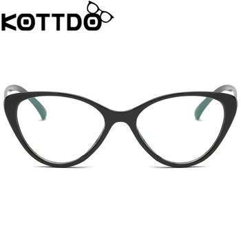 KOTTDO Módní Vintage Cat Eye Brýle Rám Ženy Brýle Optické Plastové čiré Čočky Krátkozrakost Brýle Unisex Brýle