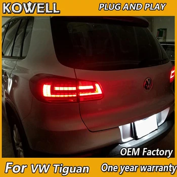 KOWELL Car Styling pro VW Tiguan zadní Světla 2013-Volks Wagen Nový Tiguan LED zadní Světla, Zadní Svítilna DRL+Brzdy+Park+Signál