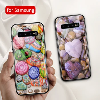 Kalp kamene pouzdro pro Samsung S10 Plus Sklo zadní kryt případě pro Samsung Galaxy S8 S9 S10 S20 plus Poznámka 8 9 10 plus ultra S10e