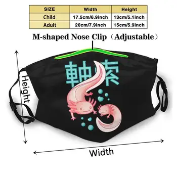 Kawaii Axolotls Japonské Estetické Harajuku Anime Axolotl Opakovaně Úst Obličejová Maska Anti Mlha Prachotěsný Masky S Filtry Pro