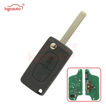 Kigoauto CE0523 Flip remote key 2 tlačítka VA2 434Mhz pcf7941 ZEPTAT pro Peugeot 207 307 407 807