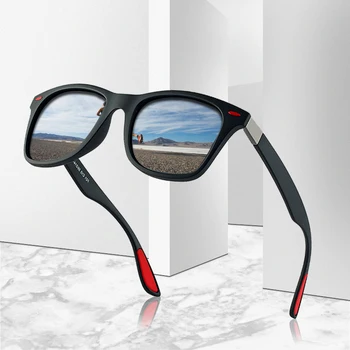 Klasické Polarizační Brýle Muži Ženy Značky Design Jízdě Square Rám Sluneční Brýle Mužské Brýle UV400 Gafas De Sol