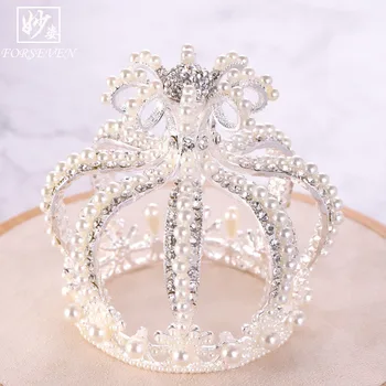 Klasický Styl Ženy Crown Vintage svatební Svatební Diadém Žen Narozeniny Čelenka Vlasy, Šperky, Doplňky XH