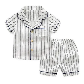 Kojenecká Baby Boy Dítě Krátký Rukáv Pruhované Topy+Šortky, Pyžamo, Oblečení Nastavit Letní Nové Módní Velkoobchod Zdarma Loď Z4