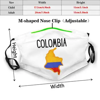 Kolumbie, Země, Profil, Tisk Omyvatelný Filtr Proti Prachu Ústa Masky Kolumbie Vlajka Země, Hranice