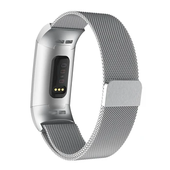 Kompatibilní s Fitbit Charge 3/4 Kapely pro Ženy, Muži z Nerezové Oceli Mesh Magnetické Metalová Kapela Výměna NC99